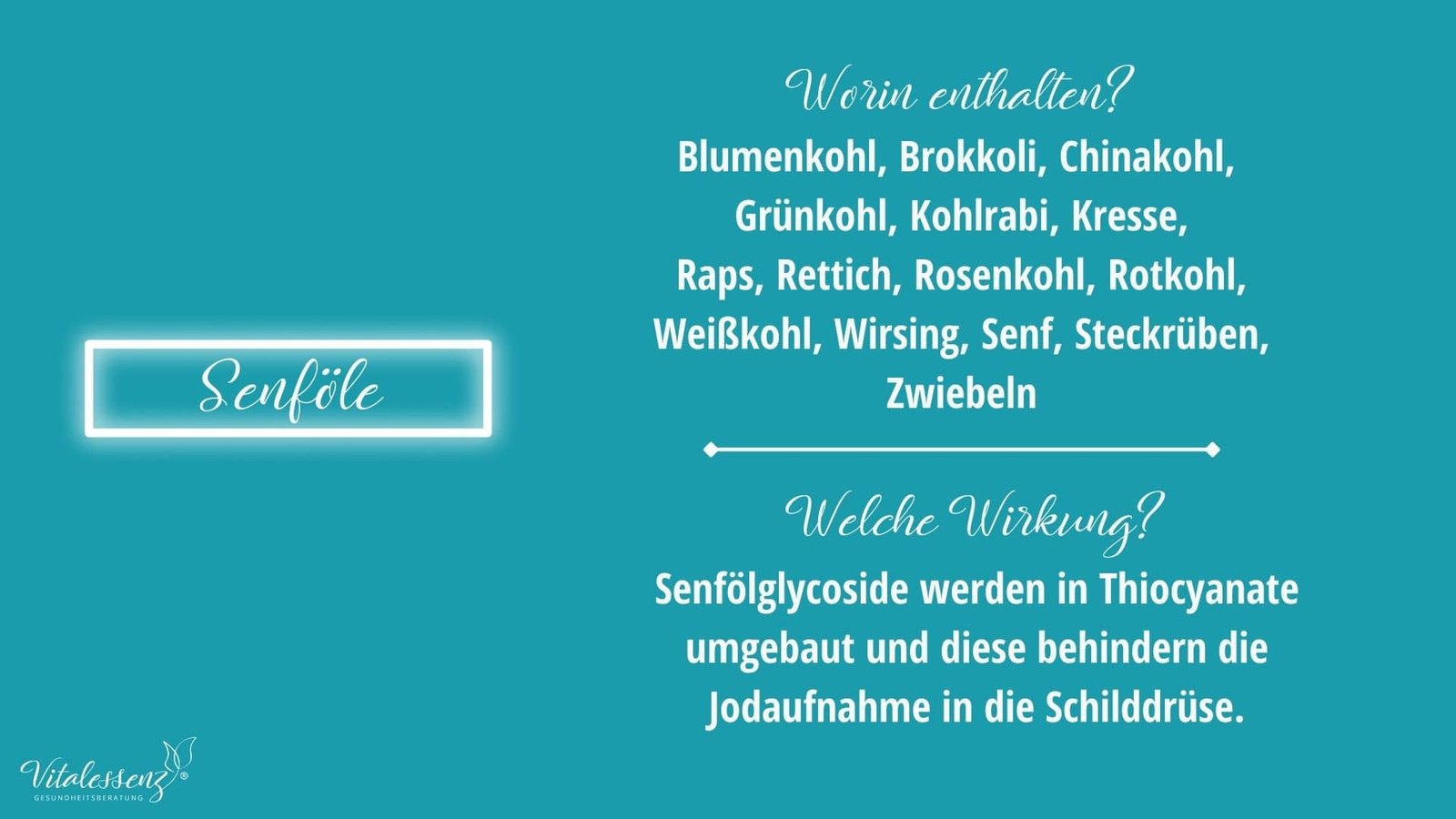 Goitrogene Substanzen - Senföle, worin enthalten, welche Wirkung
