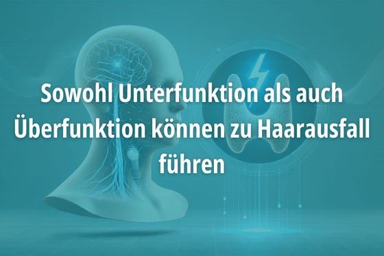 Sowohl Schilddrüsenüberfunktion als auch Schilddrüsenunterfunktion können zu Haarausfall führen
