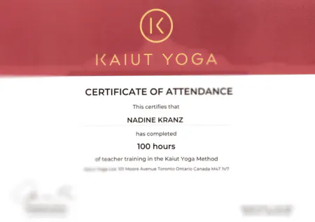 Zertifikat Kaiut Yoga Kaiut Yoga Teacher Zertifikat Nadine Kranz 1