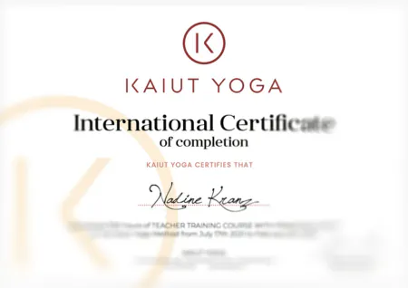 Zertifikat Kaiut Yoga Kaiut Yoga Teacher Zertifikat Nadine Kranz 3