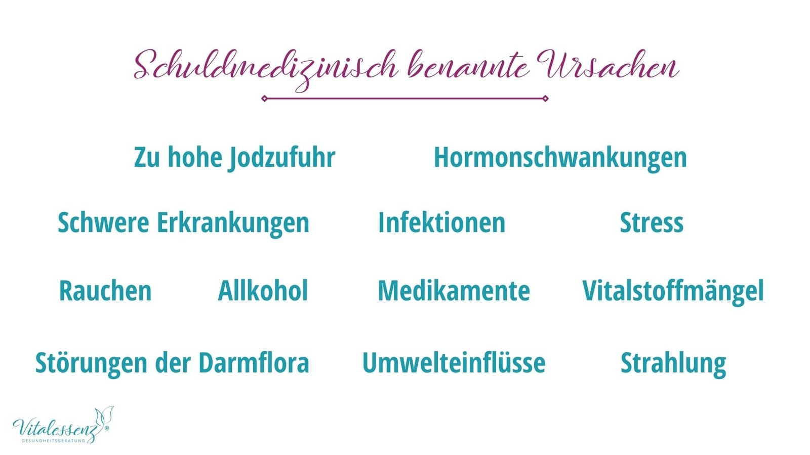 schuldmedizinisch benannte Ursachen für Hashimoto