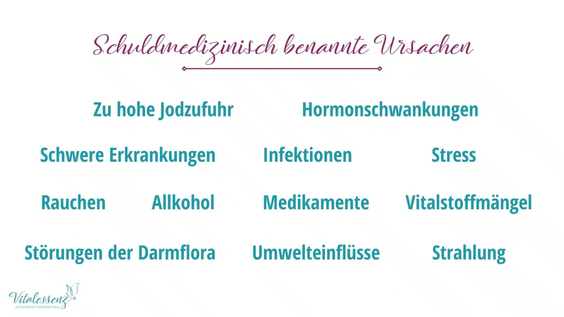 schuldmedizinisch benannte Ursachen für Hashimoto