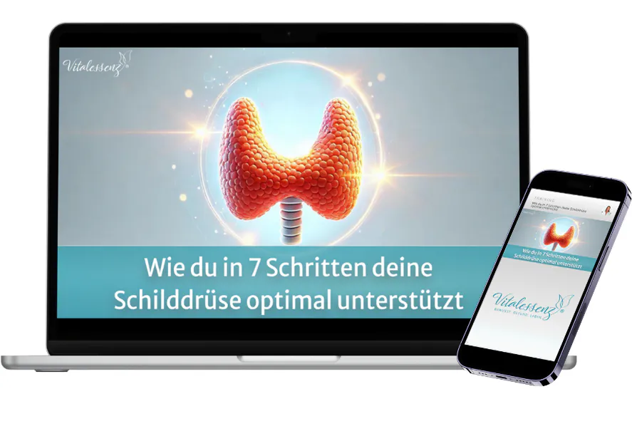 Laptop und Handy mit dem kostenlosen Schilddrüsentraining