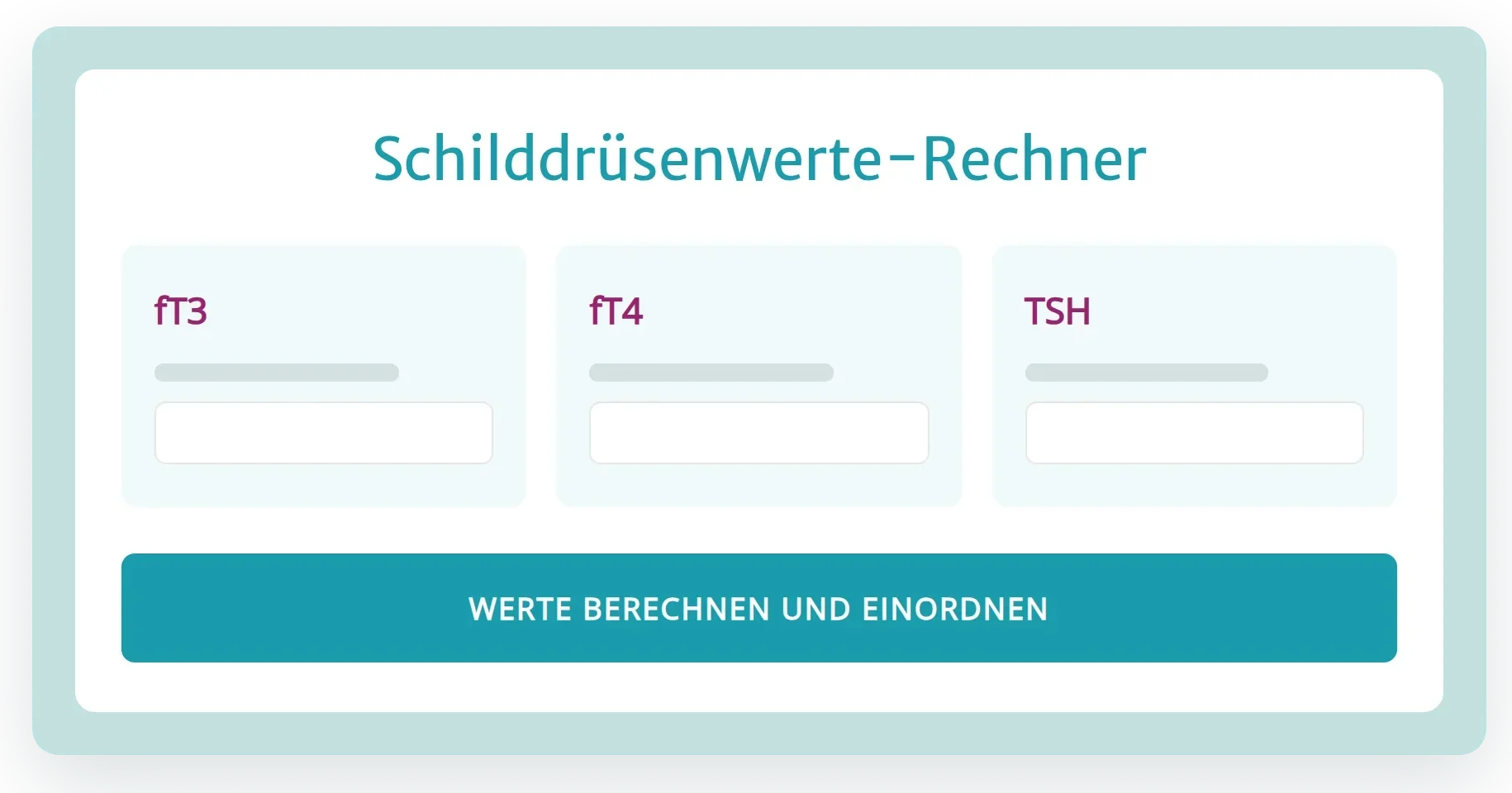Rechner für Schilddrüsenwerte